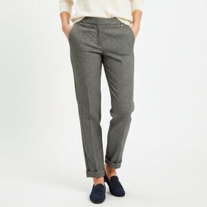 TWIN-SET Simona Barbieri 44% Wool Fall Micro Check Cuffed Ankle Trousers Sz S